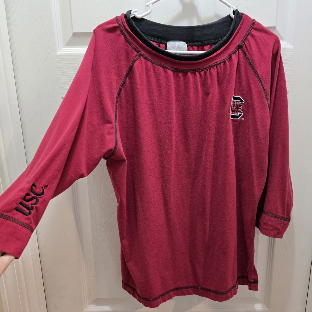 USC Gamecock Scoop Neck Logo Athletic Sporty Comfort Embroidered